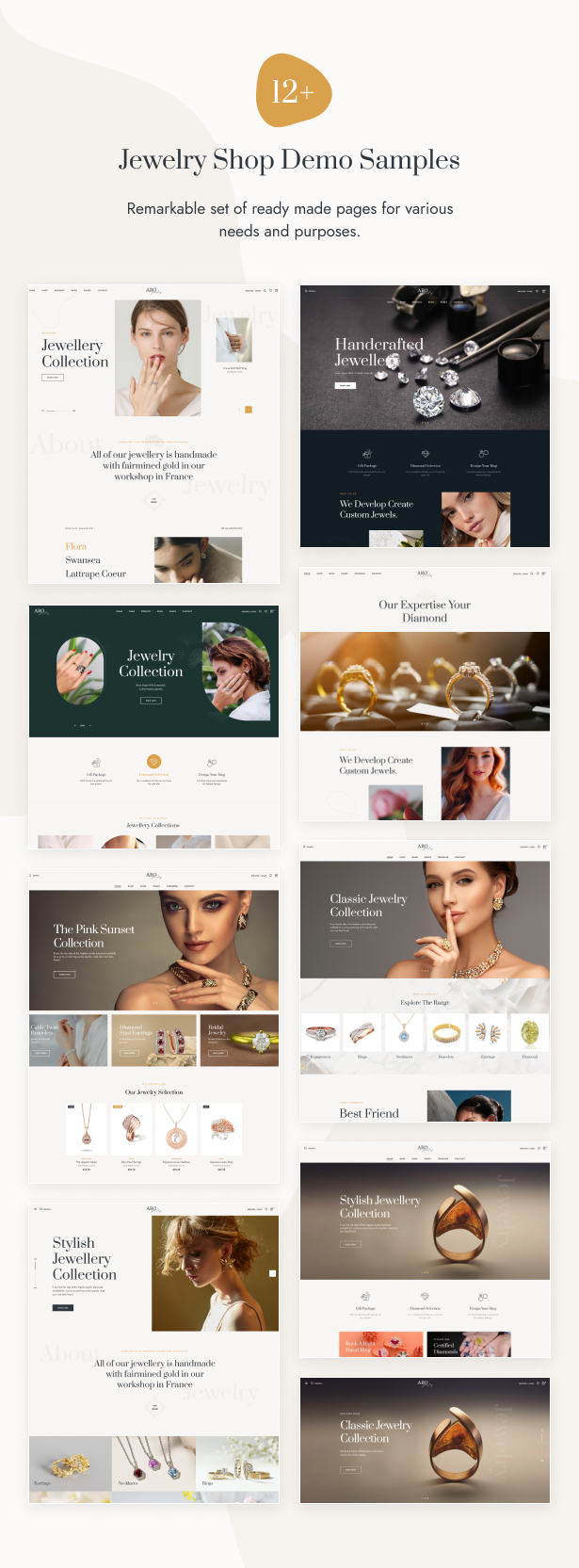 Aro Jewelry Store WordPress Demo Homepages