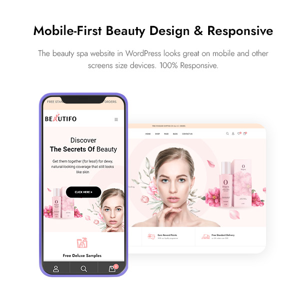 Beautifo Cosmetics WordPress Theme - Fully Responsive & Mobile Beauty Website