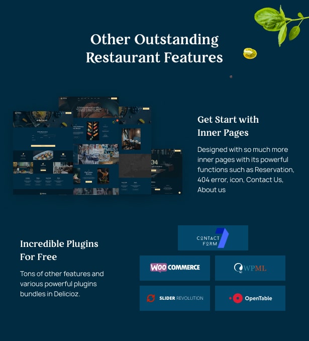 Delicioz – Restaurant WordPress Theme