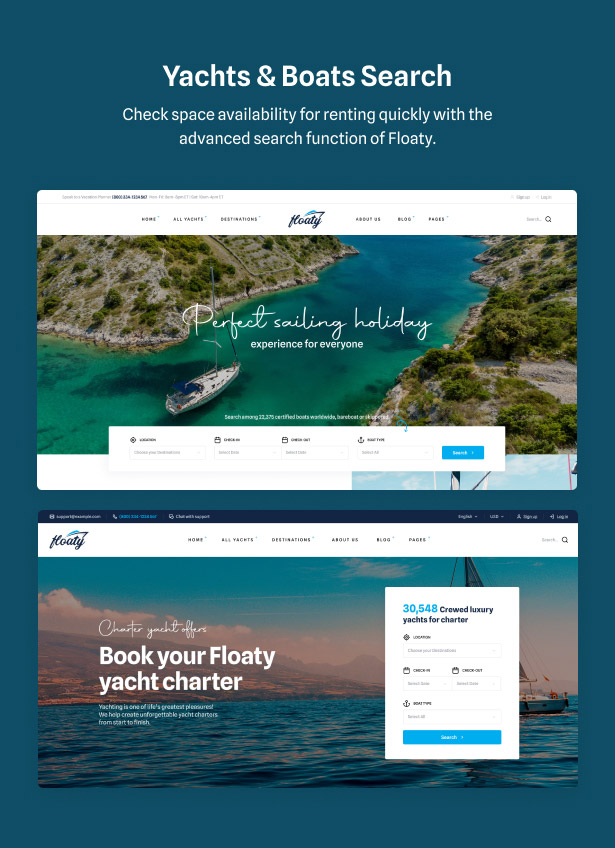 Floaty – Boat & Yacht Rental WordPress Theme