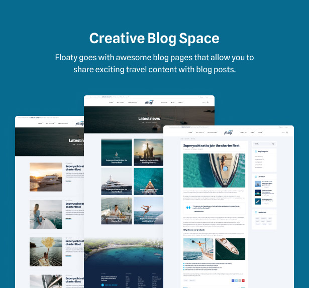 Floaty – Boat & Yacht Rental WordPress Theme