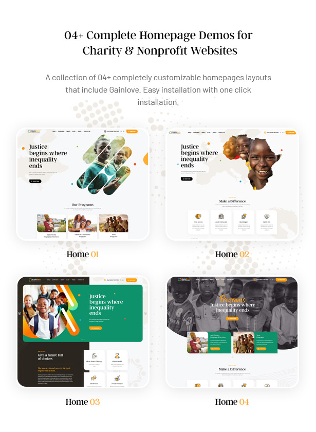 Gainlove – Nonprofit Charity WordPress Theme