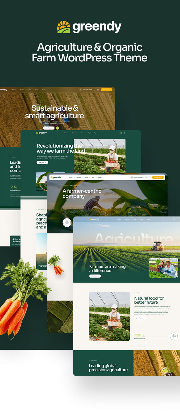 Greendy - Agriculture & Organic Farm WordPress Theme