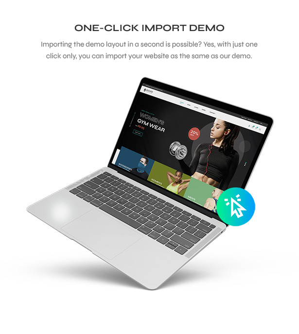 1 Click Installation Import - Sport shop Woocommerce WordPress Theme