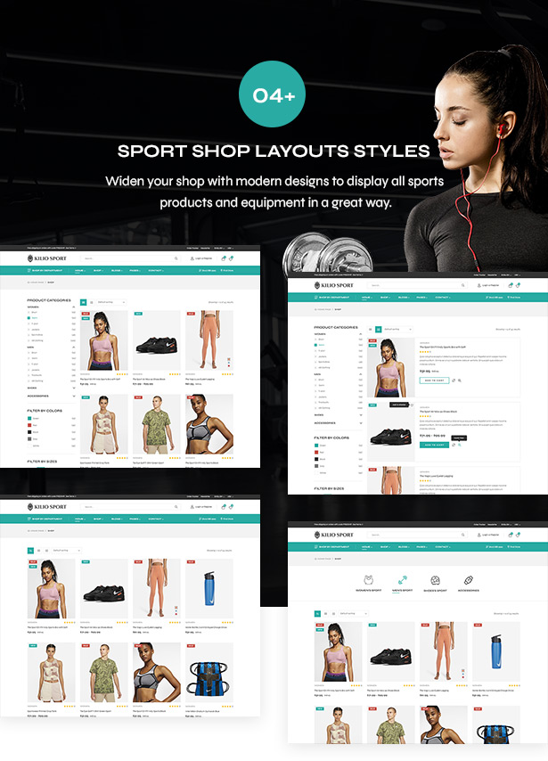 Shop pages - Sport shop Woocommerce WordPress Theme