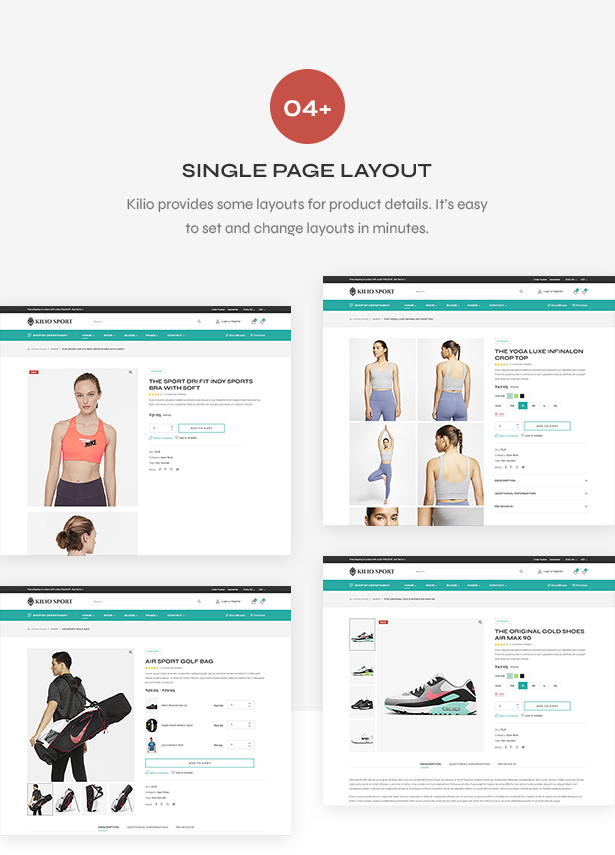 Product detail page - Sport shop Woocommerce WordPress Theme