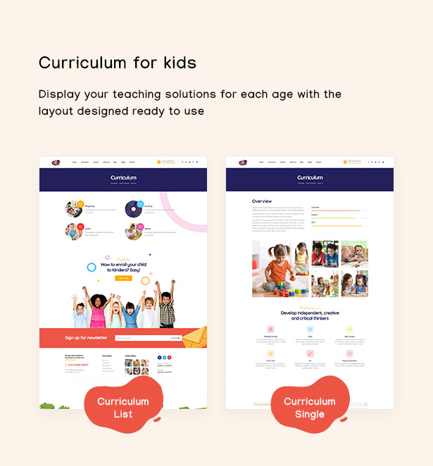  Kindero Education School WordPress Theme - Build curriculum for education website