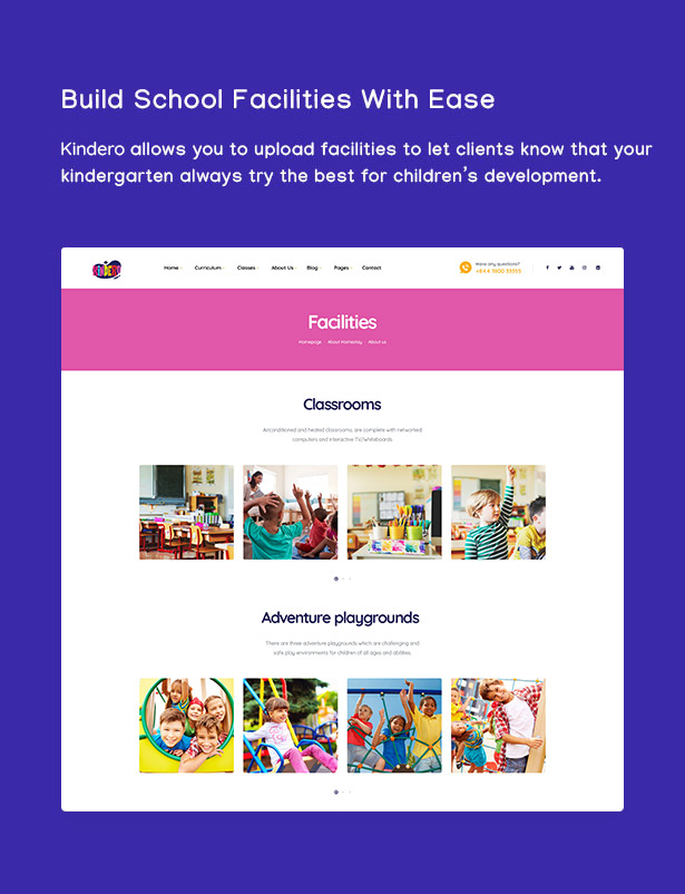 Kindero Education School WordPress Theme - Build school facilities at ease