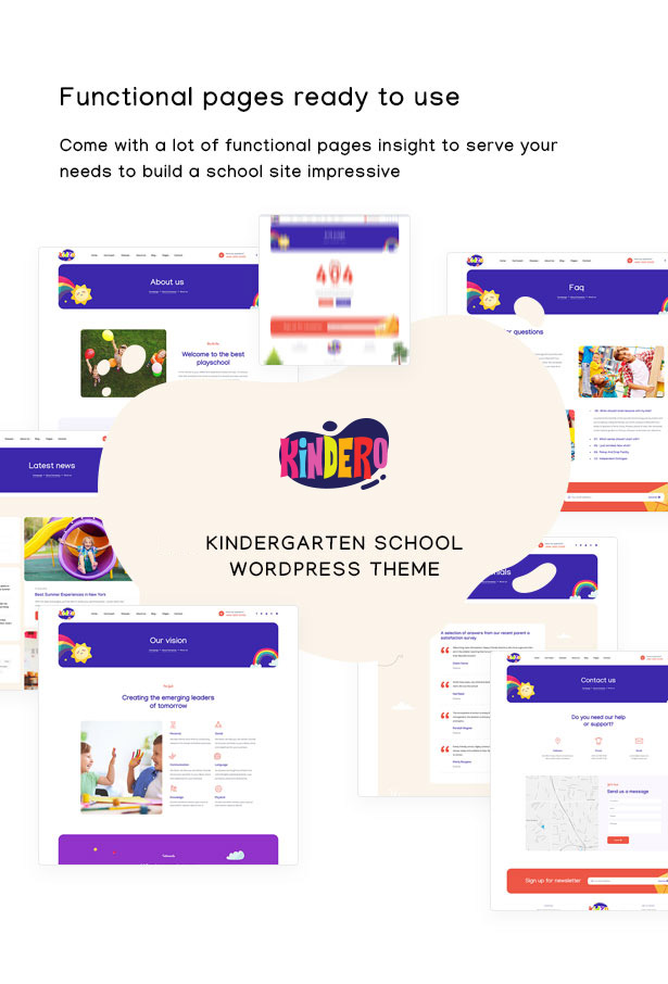 Kindero Education School WordPress Theme - Functional CMS pages for Education