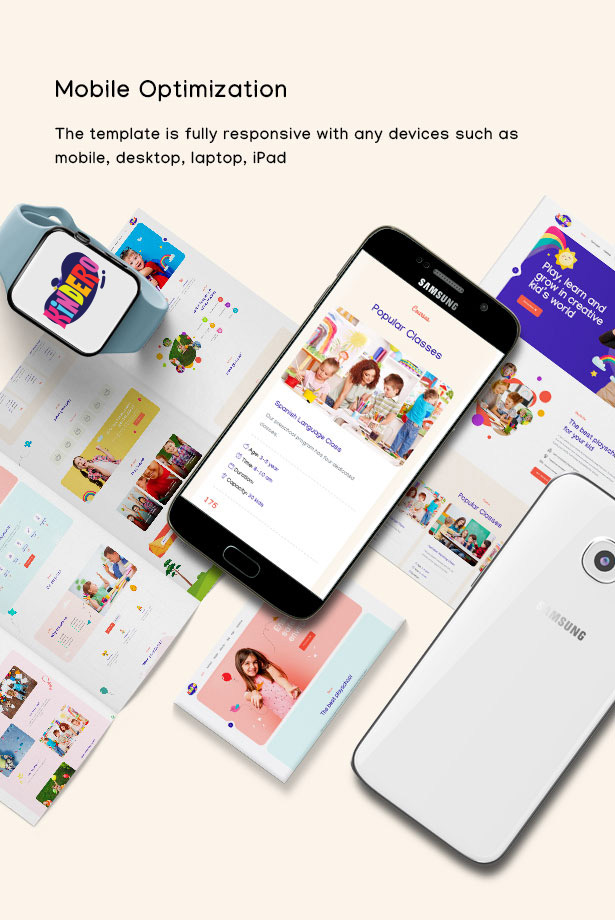 Kindero Education School WordPress Theme - Mobile Optimization WordPress