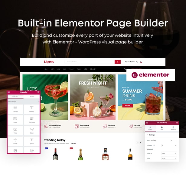 Liquory Drink Wine WordPress Theme Elementor Page Builder