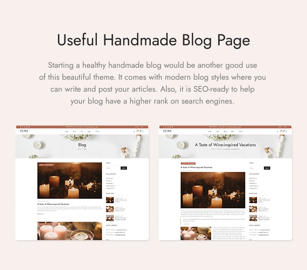 Olars Candle Handmade WordPress Theme Blog