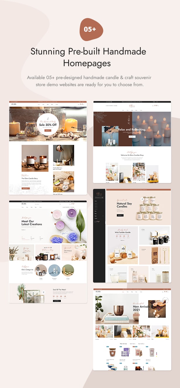 05+ Candle Handmade WordPress Theme Homepages