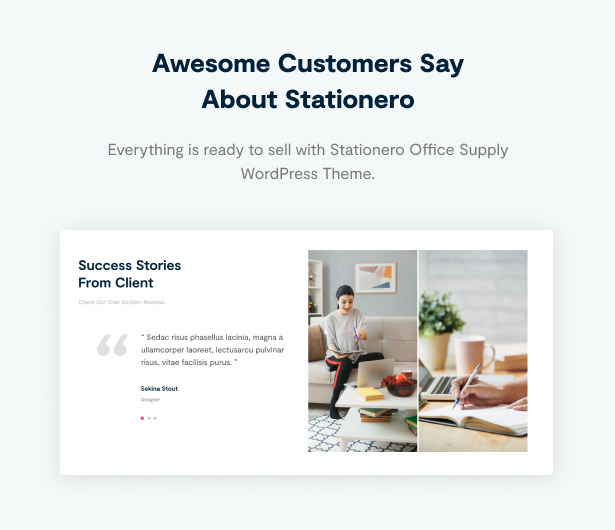 Stationery WordPress Theme Testimonial