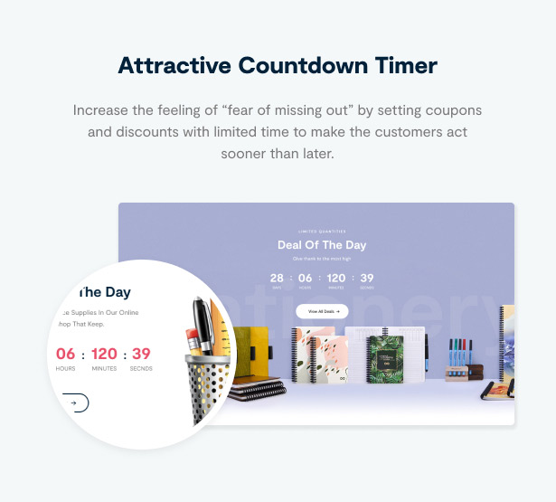 Briefpapier WordPress Theme Countdown-Timer