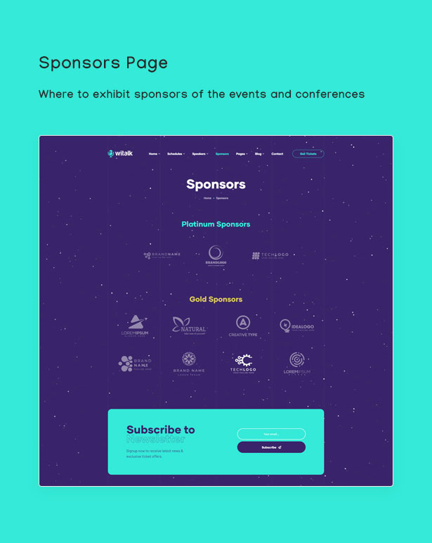 WiTalk Conference WordPress Theme Official Events
