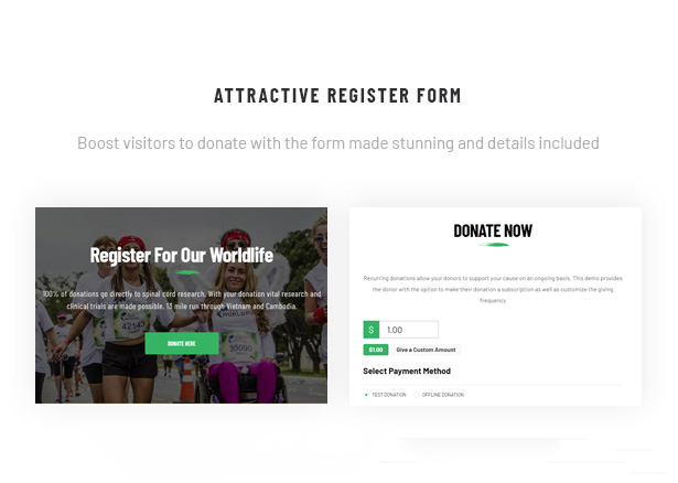Worldlife Charity WordPress Theme Register Page